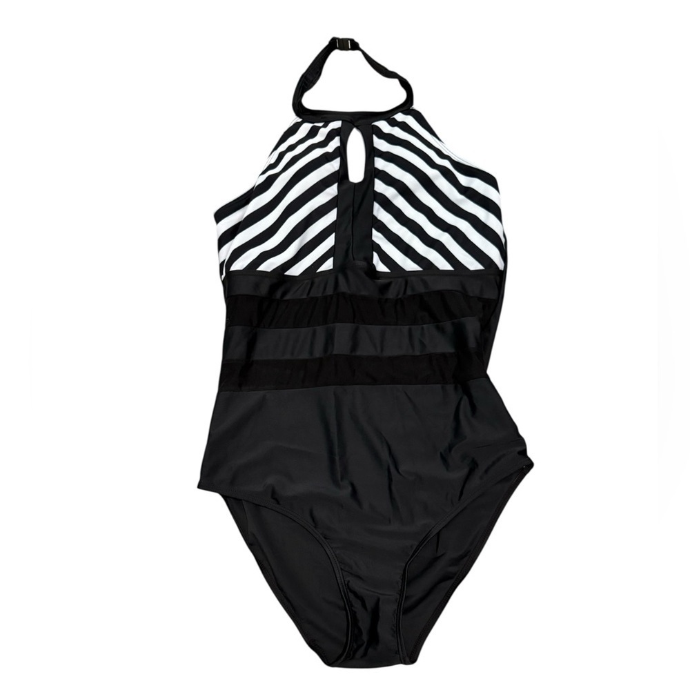 Black and White Striped ladies One Piece Swimsuit New without tags - Picture 2 of 4